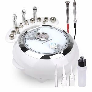 Diamond Skin Vacuum Facial Machine - White & Silver